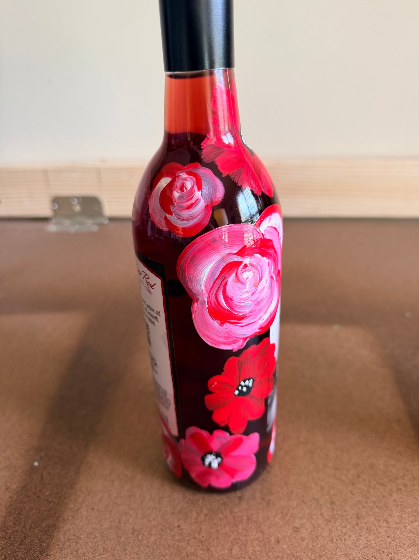 Hand-Painted Glass Bottle