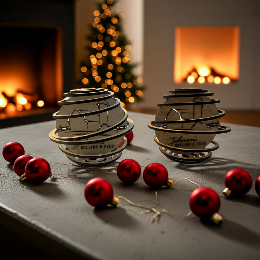Custom Logo Wooden Spiral Ornaments