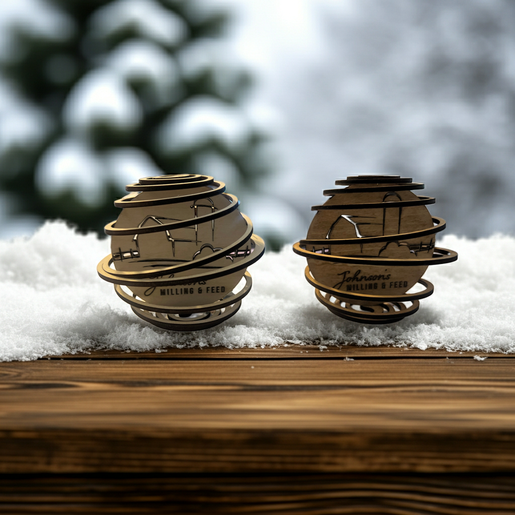 Custom Logo Wooden Spiral Ornaments