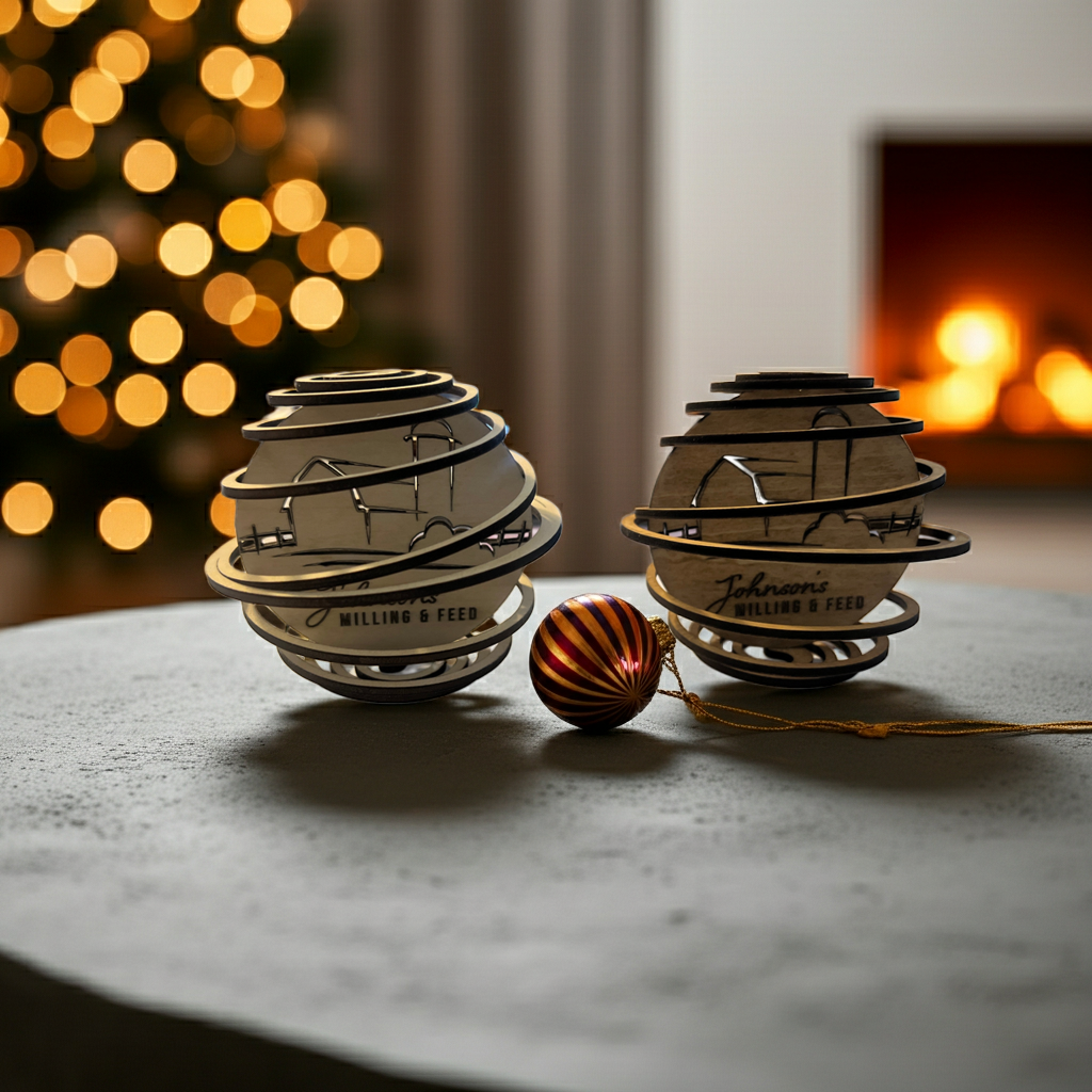 Custom Logo Wooden Spiral Ornaments