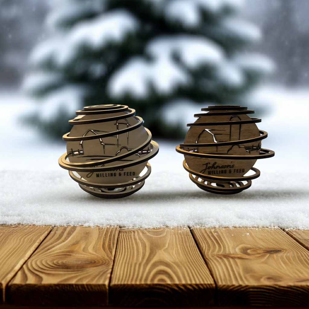 Custom Logo Wooden Spiral Ornaments