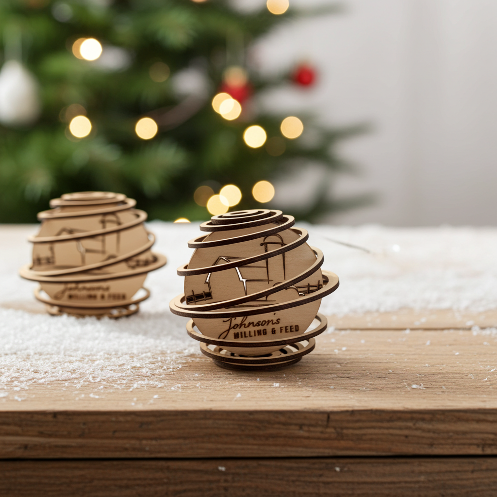 Custom Logo Wooden Spiral Ornaments