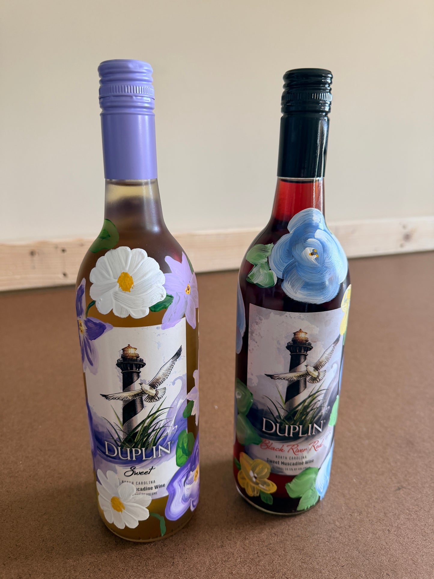 Hand-Painted Glass Bottle