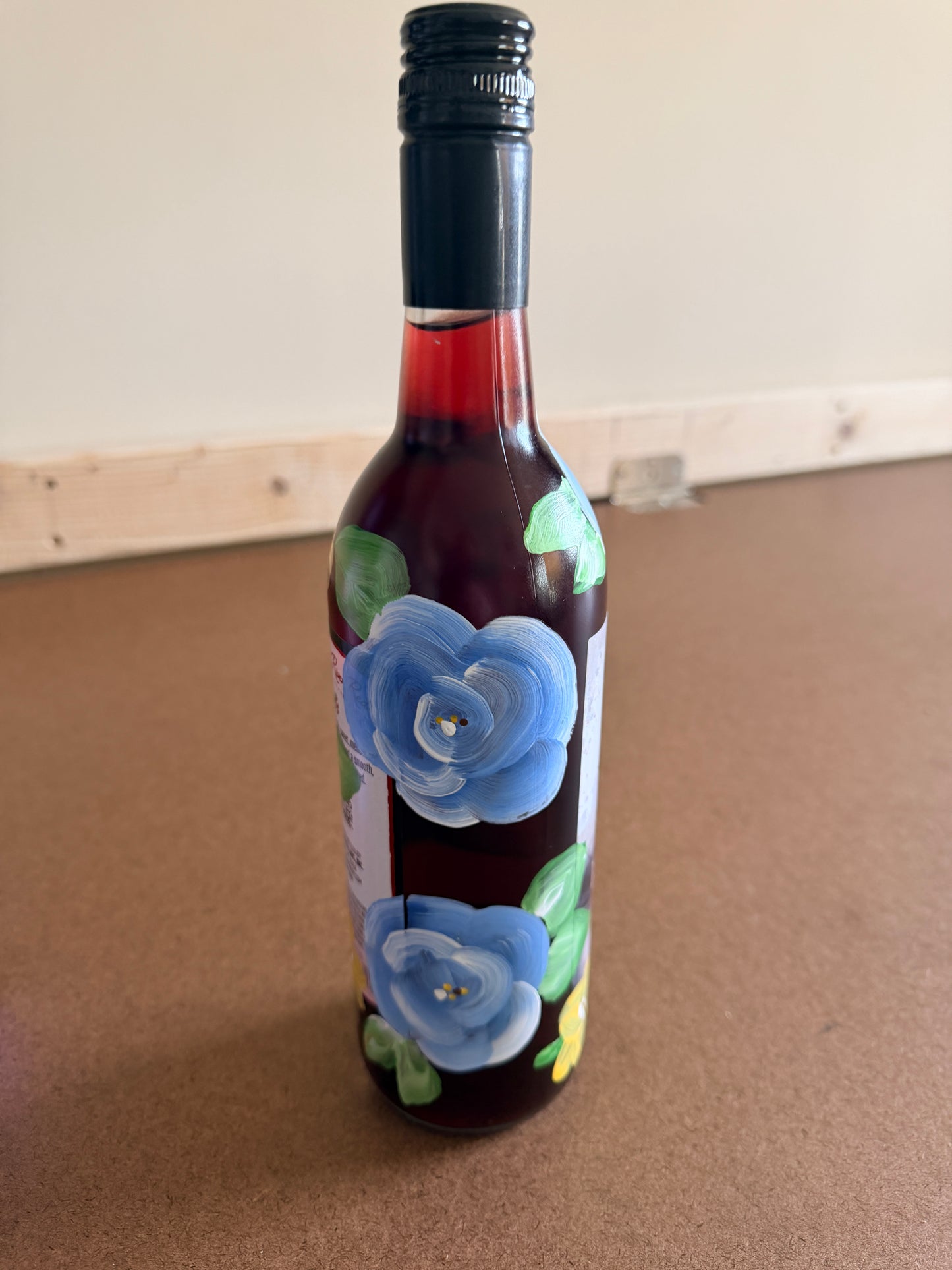 Hand-Painted Glass Bottle