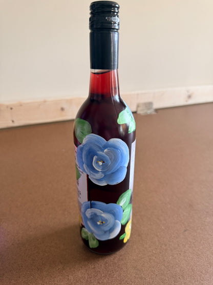 Hand-Painted Glass Bottle