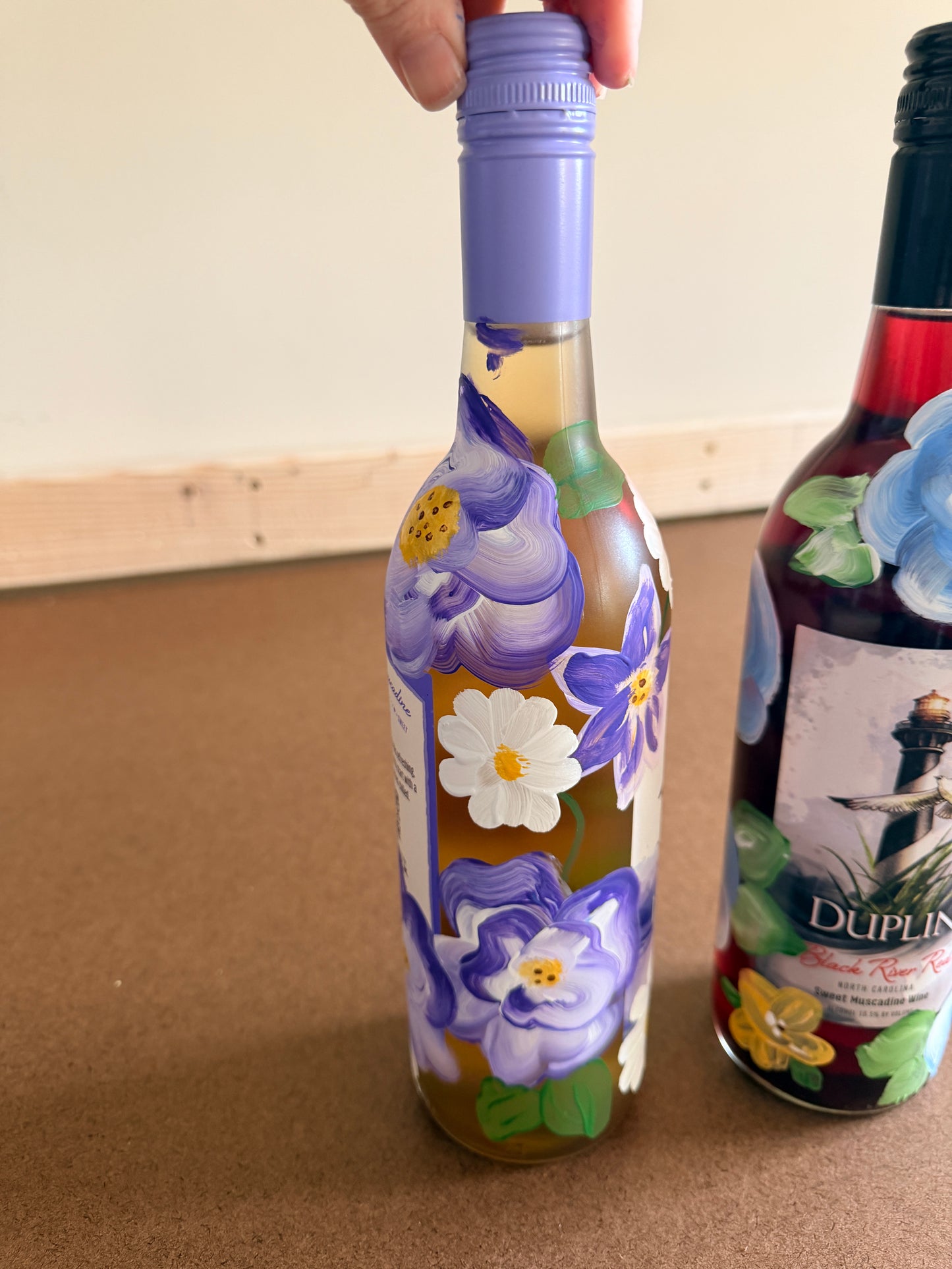 Hand-Painted Glass Bottle