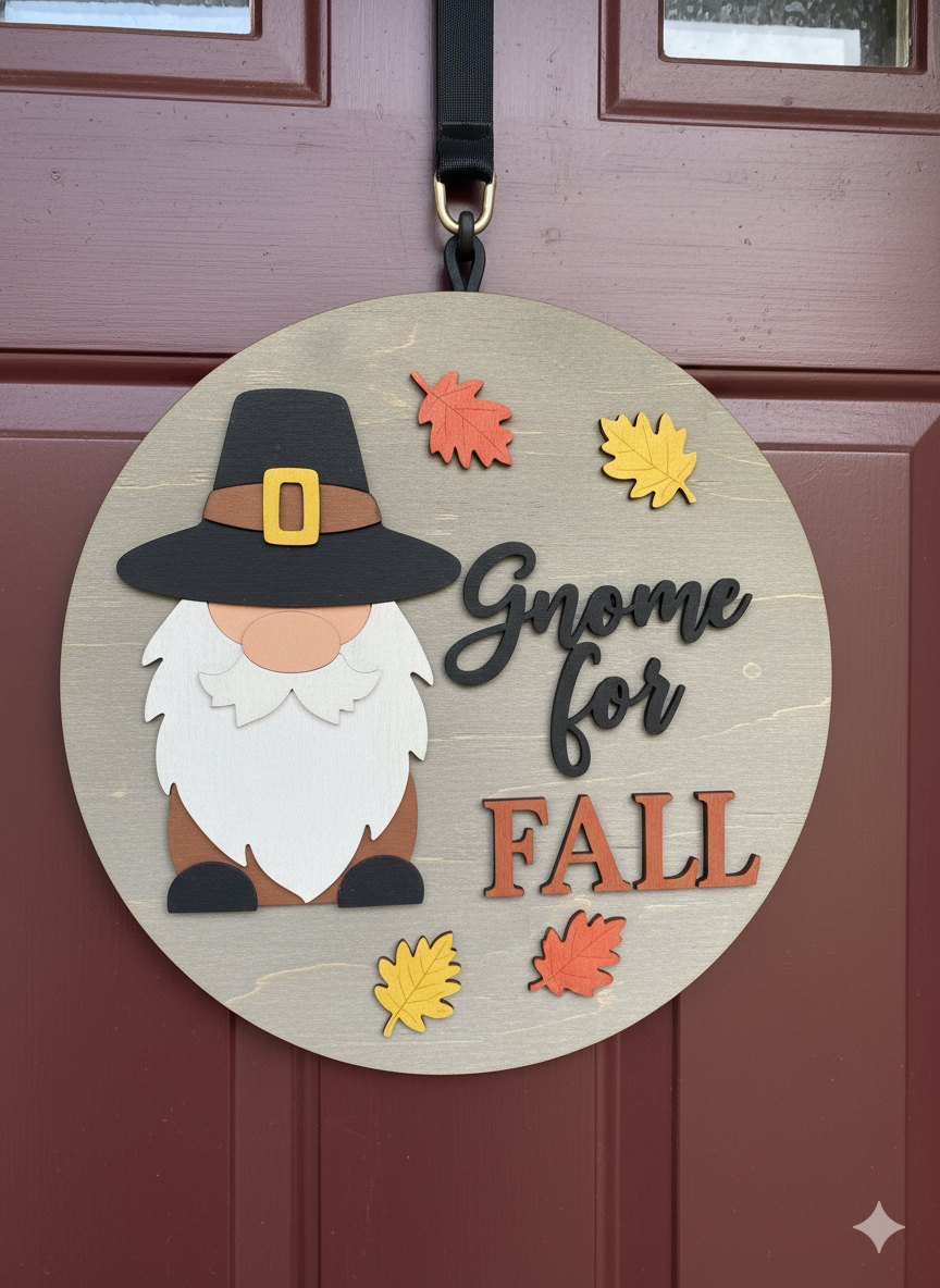 Gnome For Fall Door Hanger Decor