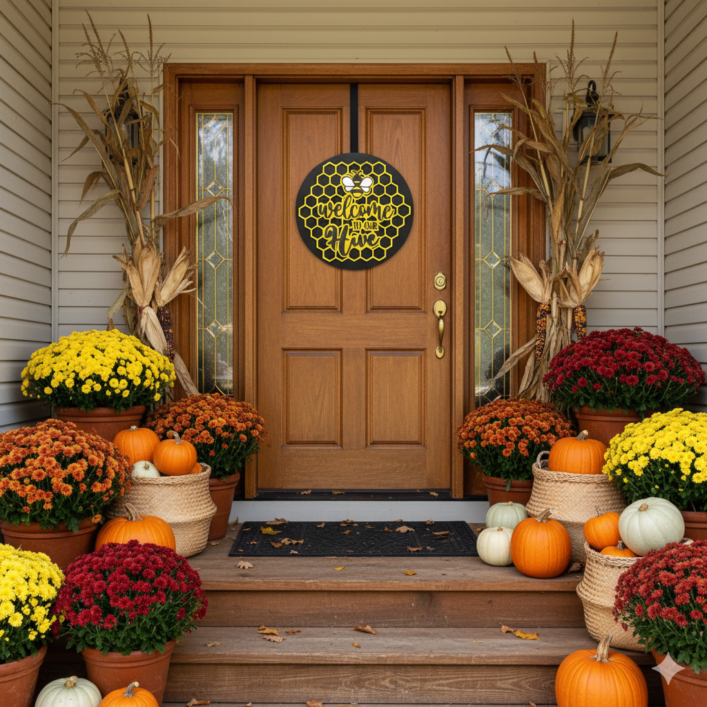 Welcome To Our Hive Bee Door Decor