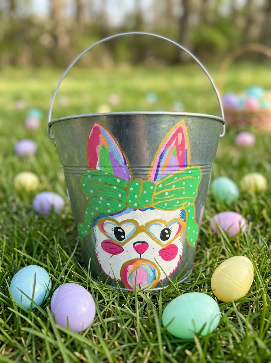 Hand-painted Personalized Easter Buckets