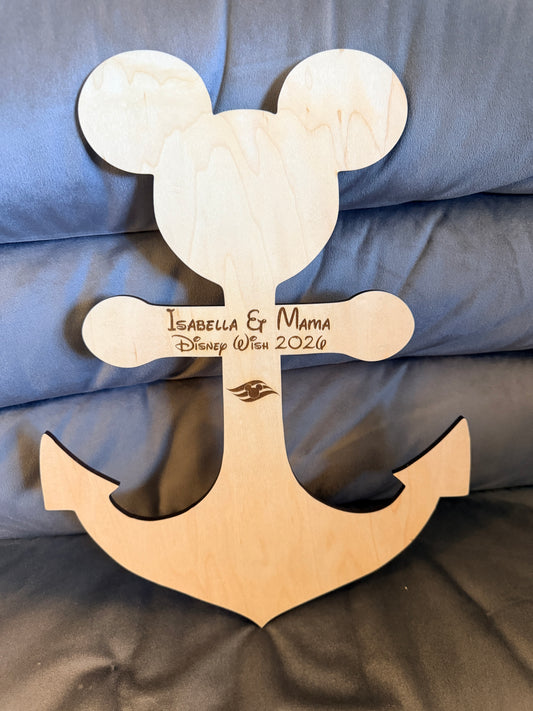 Personalized Cruise Anchor Signature Sign, Wood Autograph Board, Memory Maker