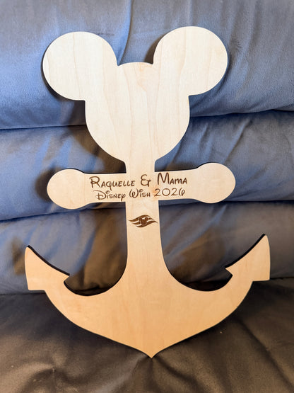 Personalized Cruise Anchor Signature Sign, Wood Autograph Board, Memory Maker