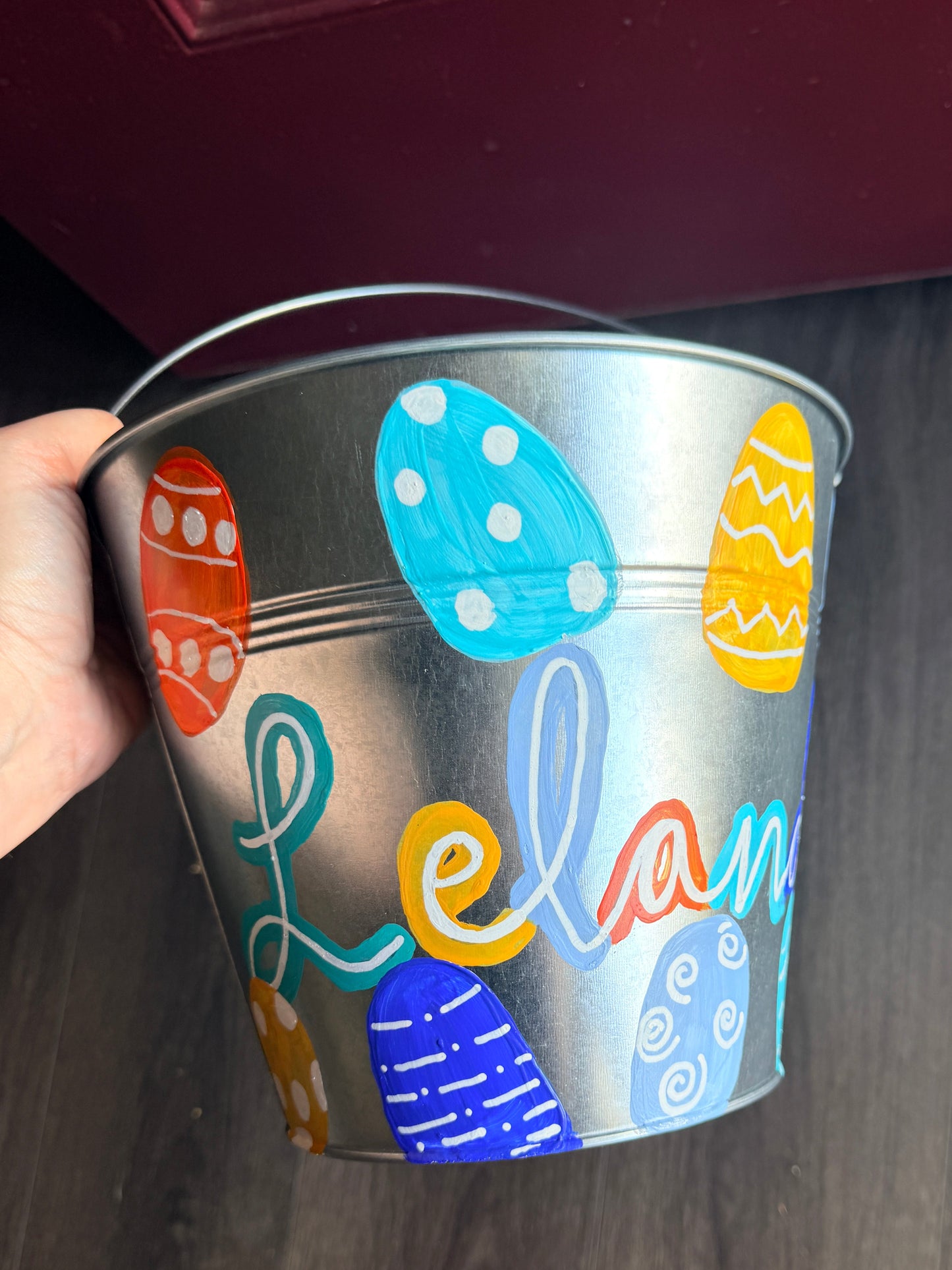 Hand-painted Personalized Easter Buckets