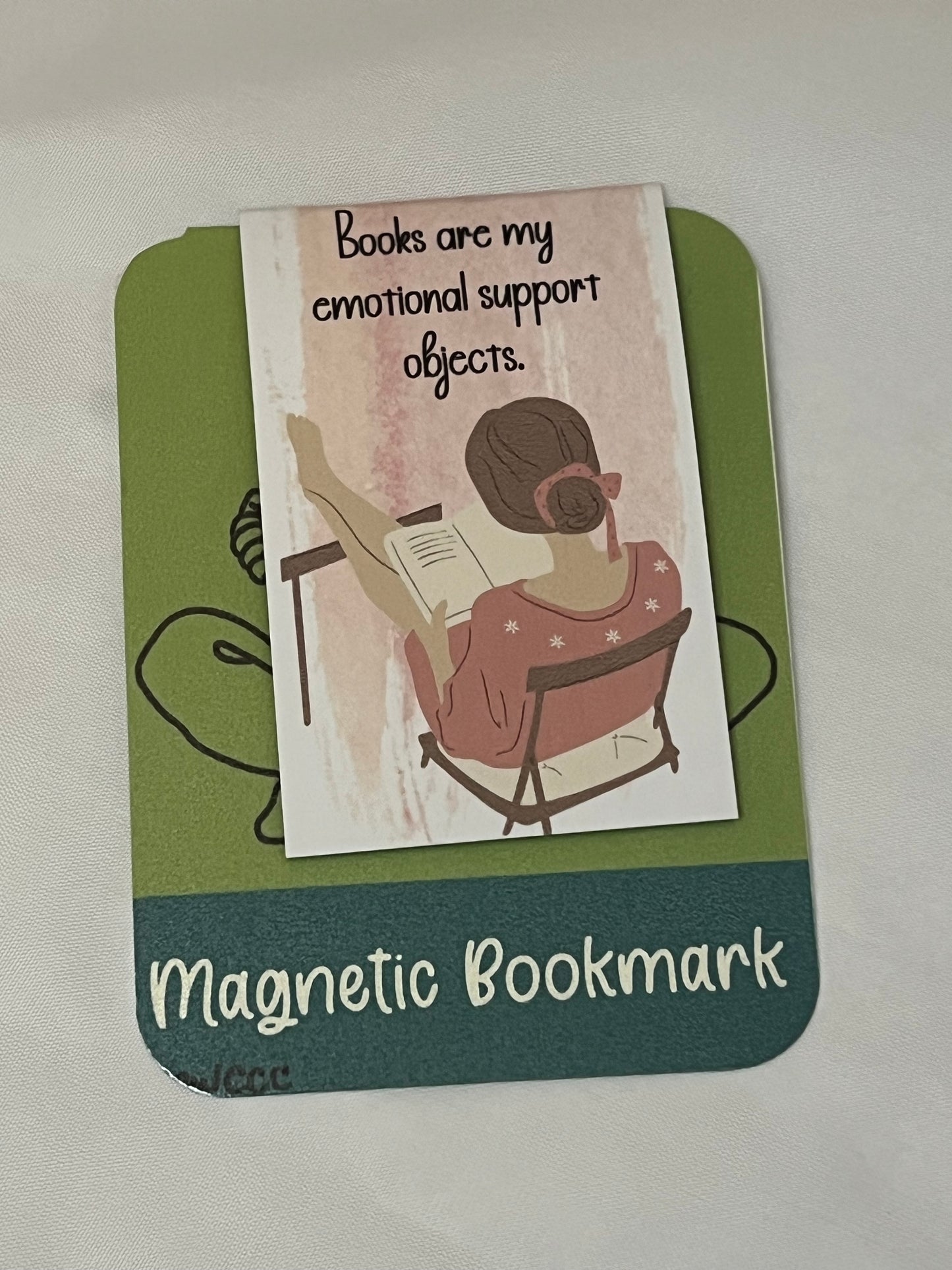 Watercolor Relaxing Lady Magnetic Bookmarks