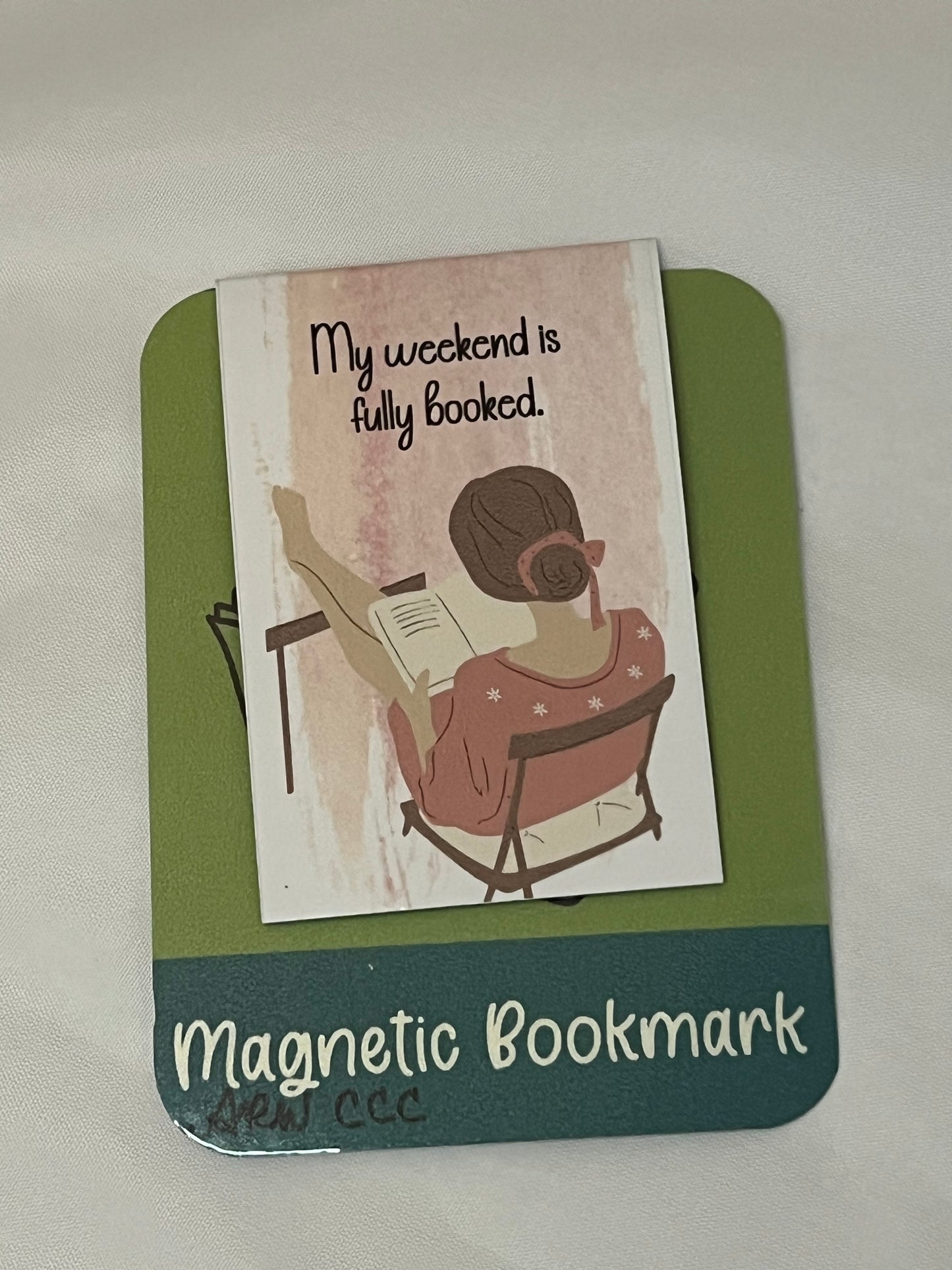 Watercolor Relaxing Lady Magnetic Bookmarks