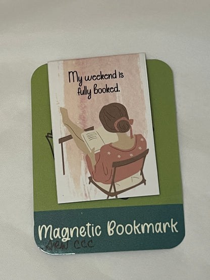 Watercolor Relaxing Lady Magnetic Bookmarks
