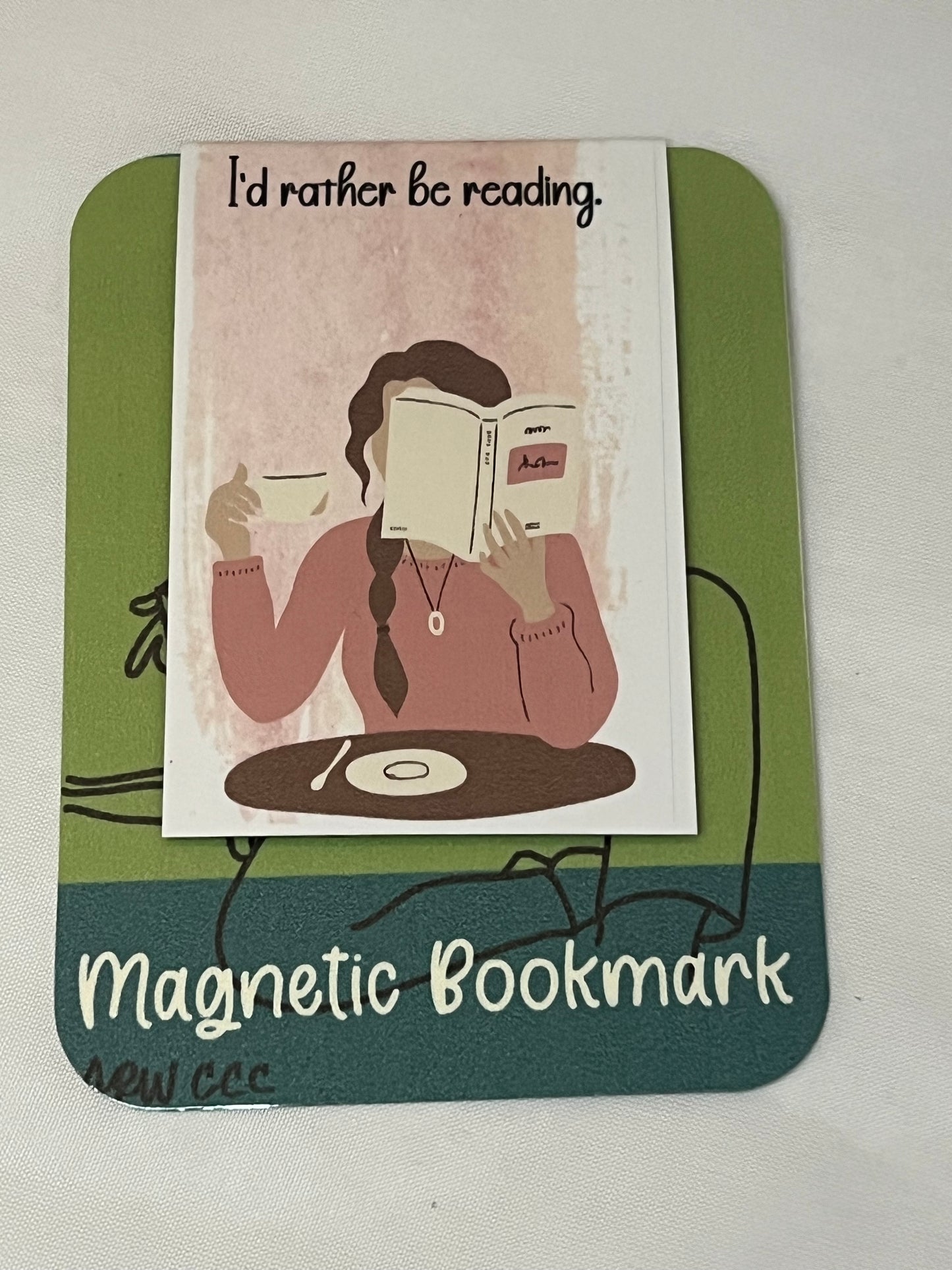 Watercolor Relaxing Lady Magnetic Bookmarks