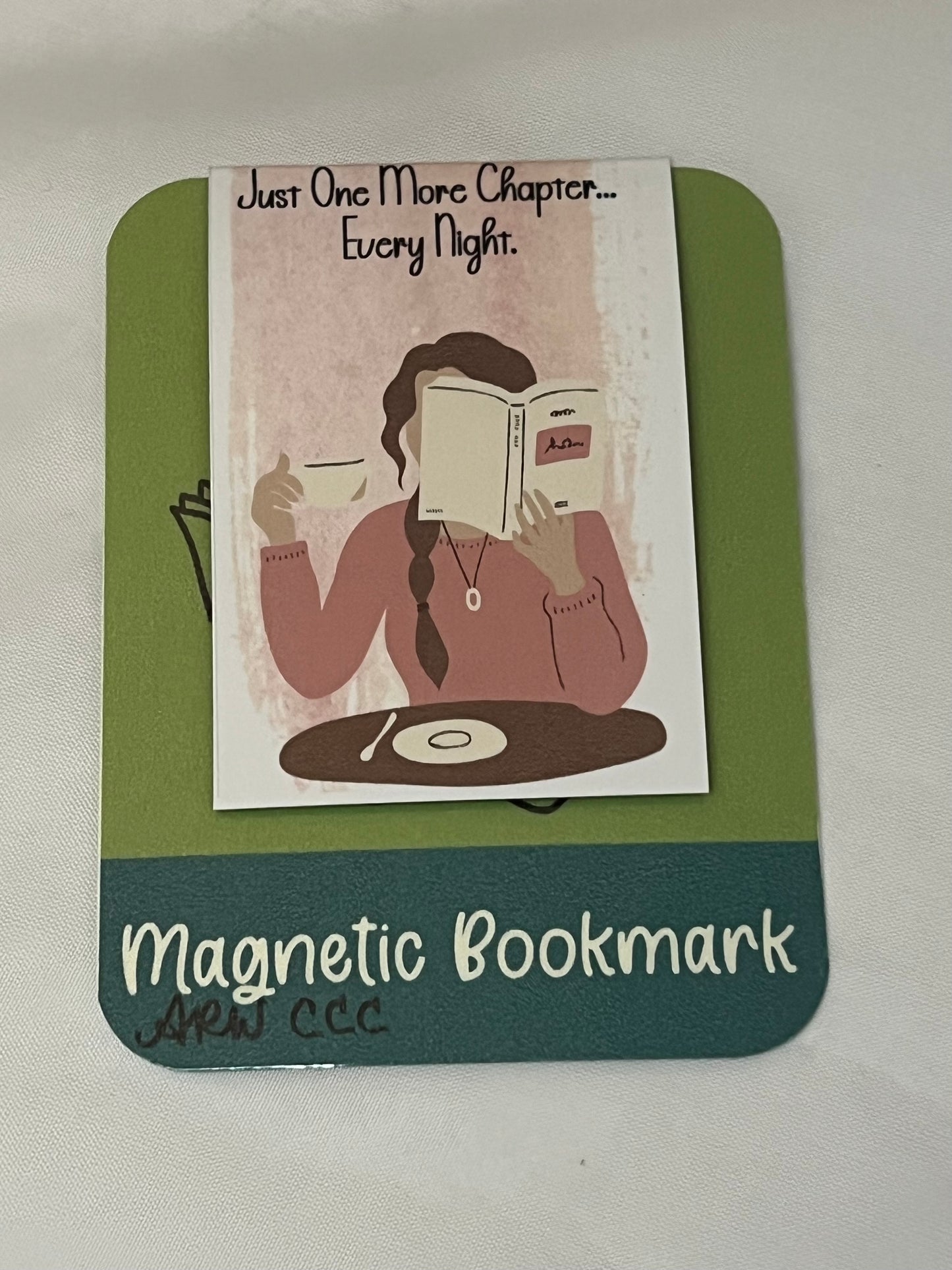 Watercolor Relaxing Lady Magnetic Bookmarks