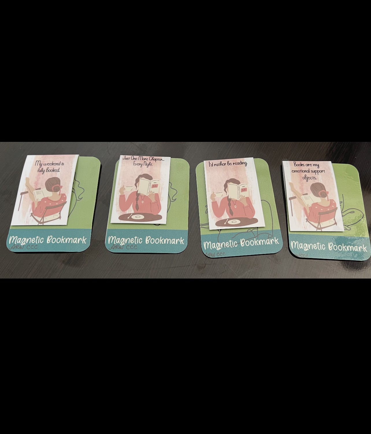 Watercolor Relaxing Lady Magnetic Bookmarks