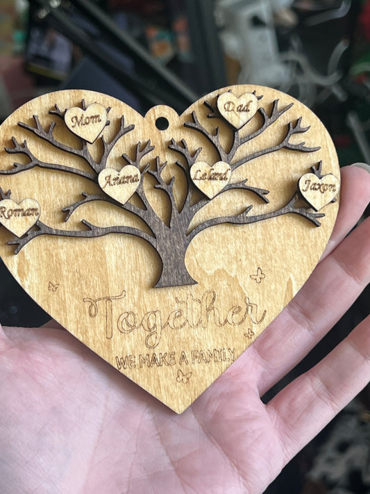Family Tree Heart Personalized Ornament