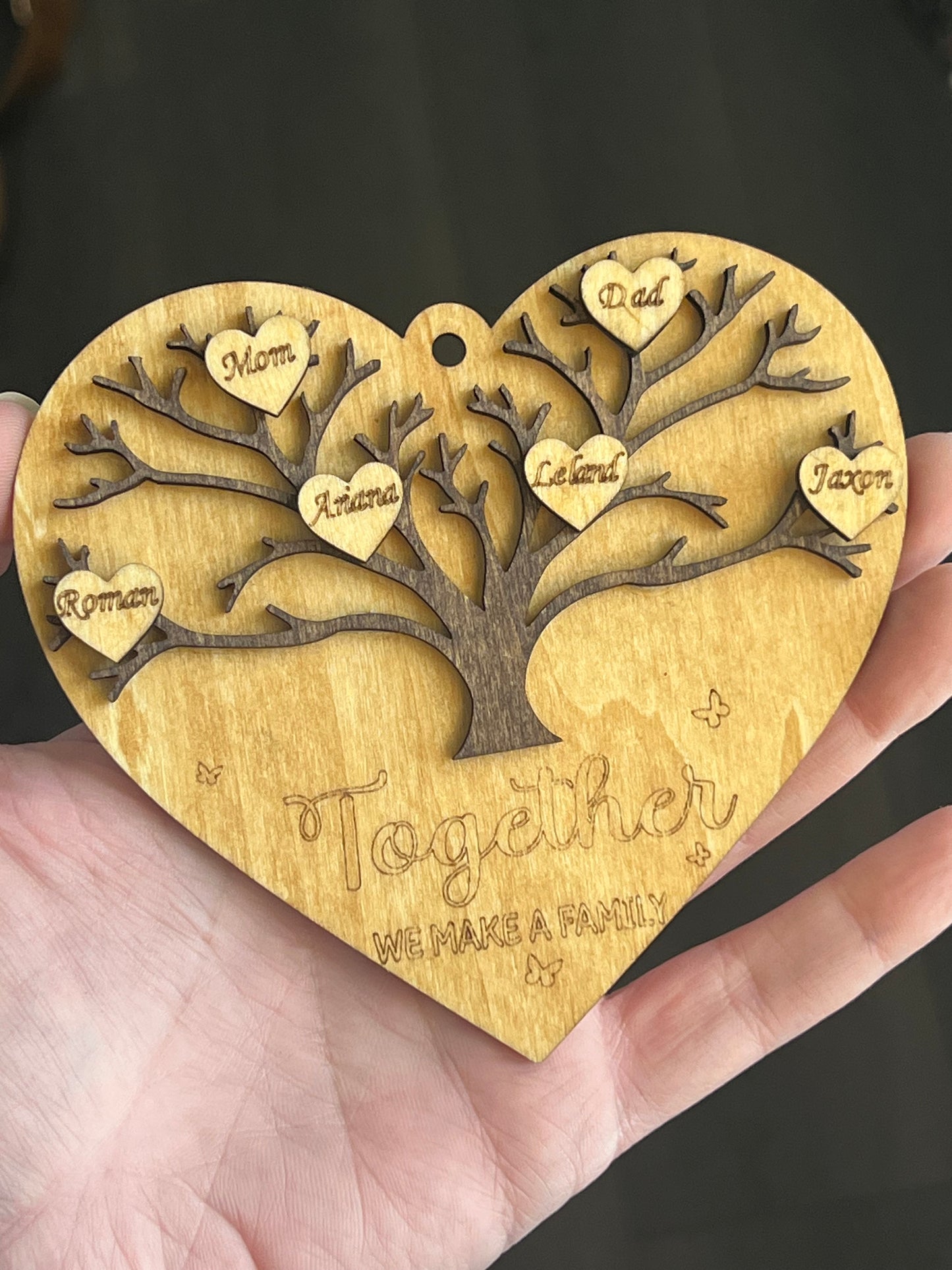 Family Tree Heart Personalized Ornament