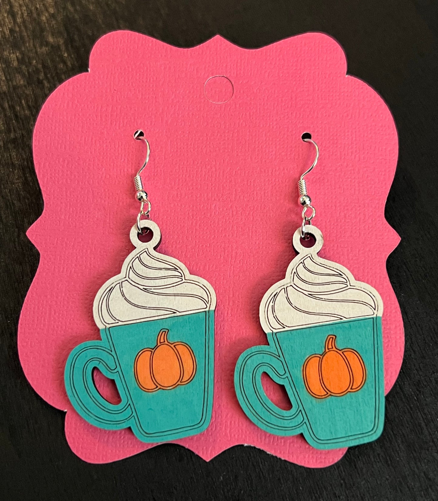Pumpkin Spice Latte Earrings - Fall Coffee Lover Jewelry