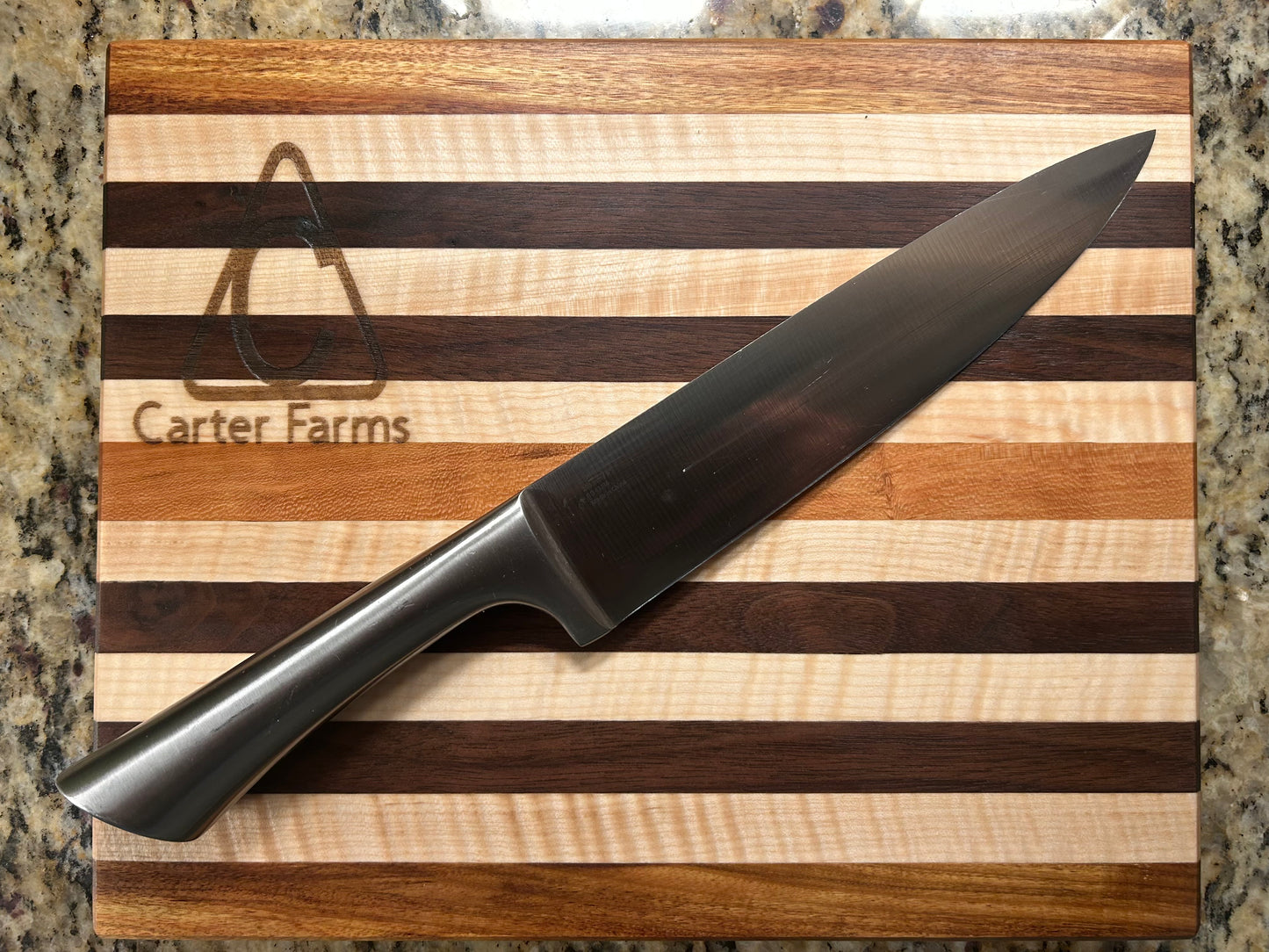 Handcrafted Ambrosia Maple & Cherry Cutting Board with Side Handles
