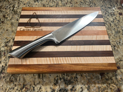 Handcrafted Ambrosia Maple & Cherry Cutting Board with Side Handles