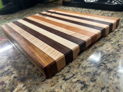 Handcrafted Ambrosia Maple & Cherry Cutting Board with Side Handles