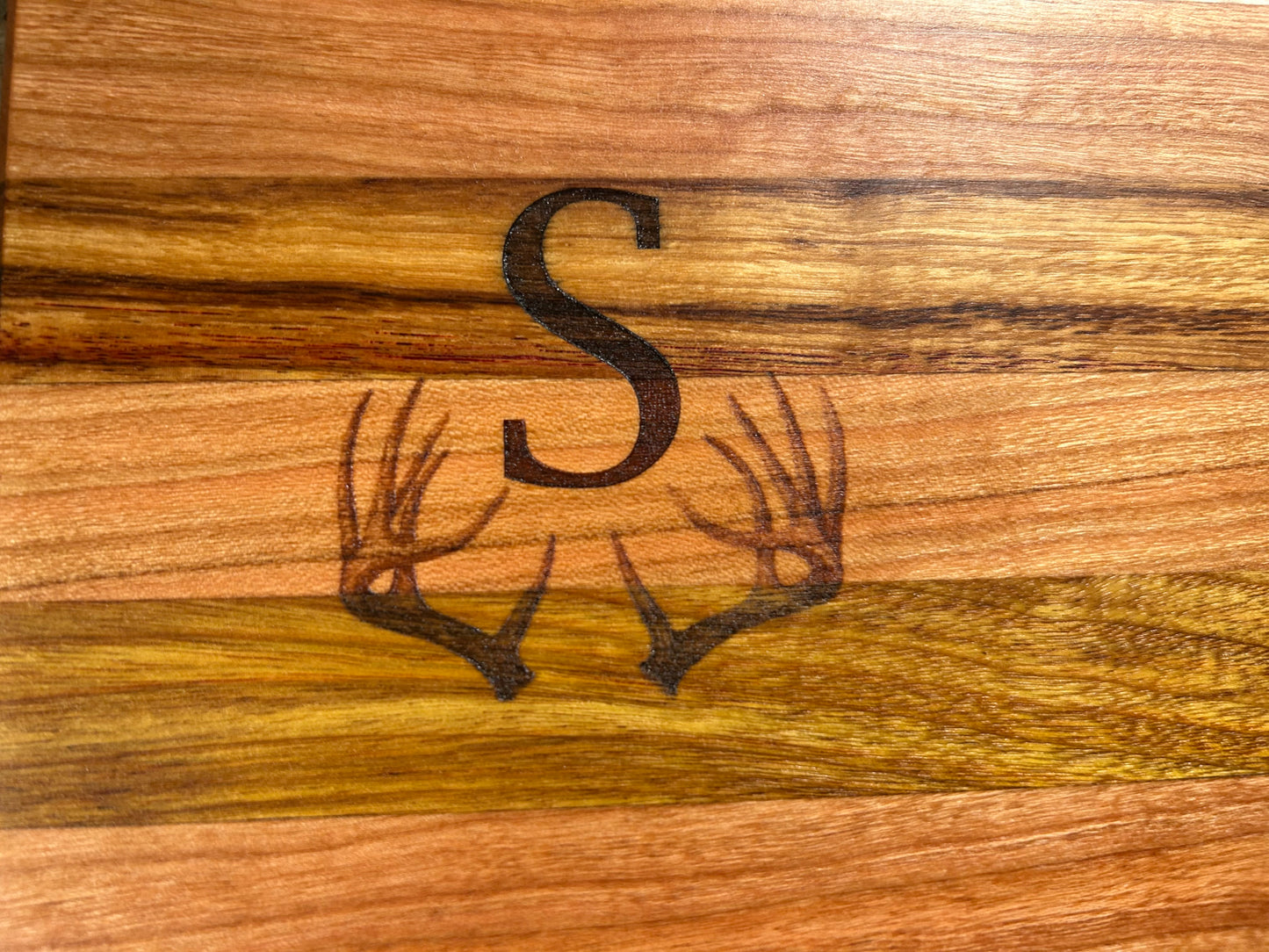 Handcrafted Ambrosia Maple & Cherry Cutting Board with Side Handles
