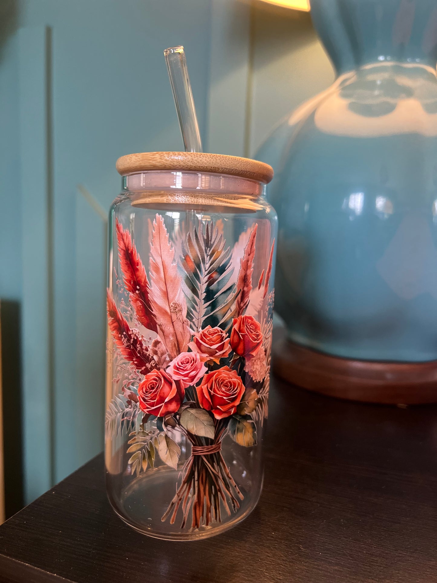 Fall Wildflower Glass Can (18.7 oz)