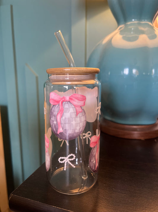 Disco Ball Glass Can (18.7 oz)