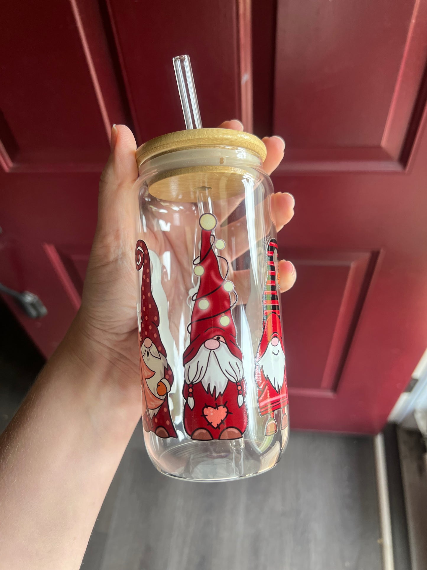 Holiday Gnomes Glass Can (18.7 oz)