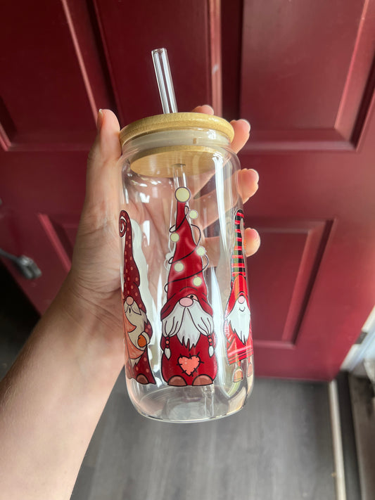 Holiday Gnomes Glass Can (18.7 oz)