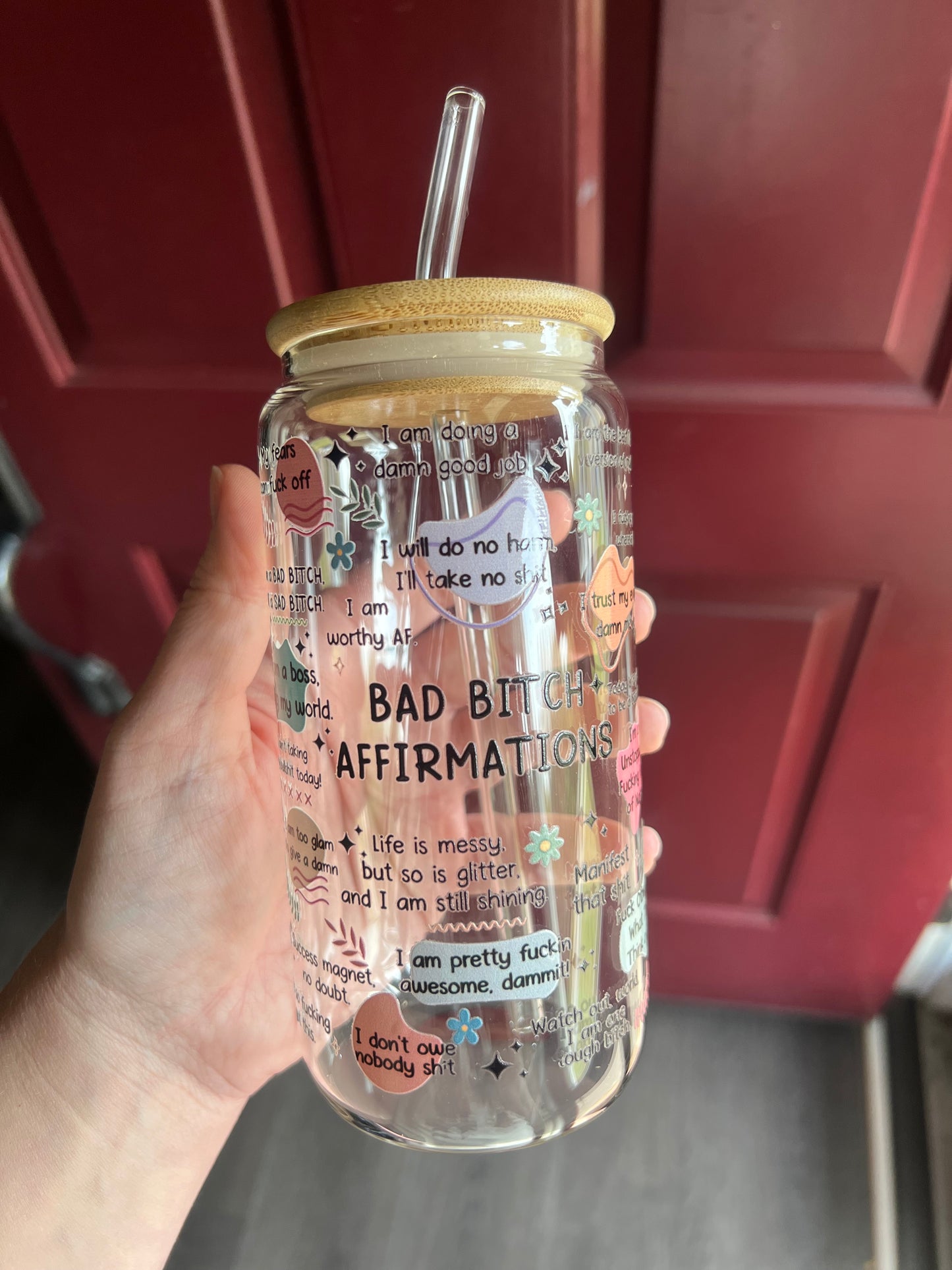 Bad B*tch Affirmations Glass Can (18.7 oz)