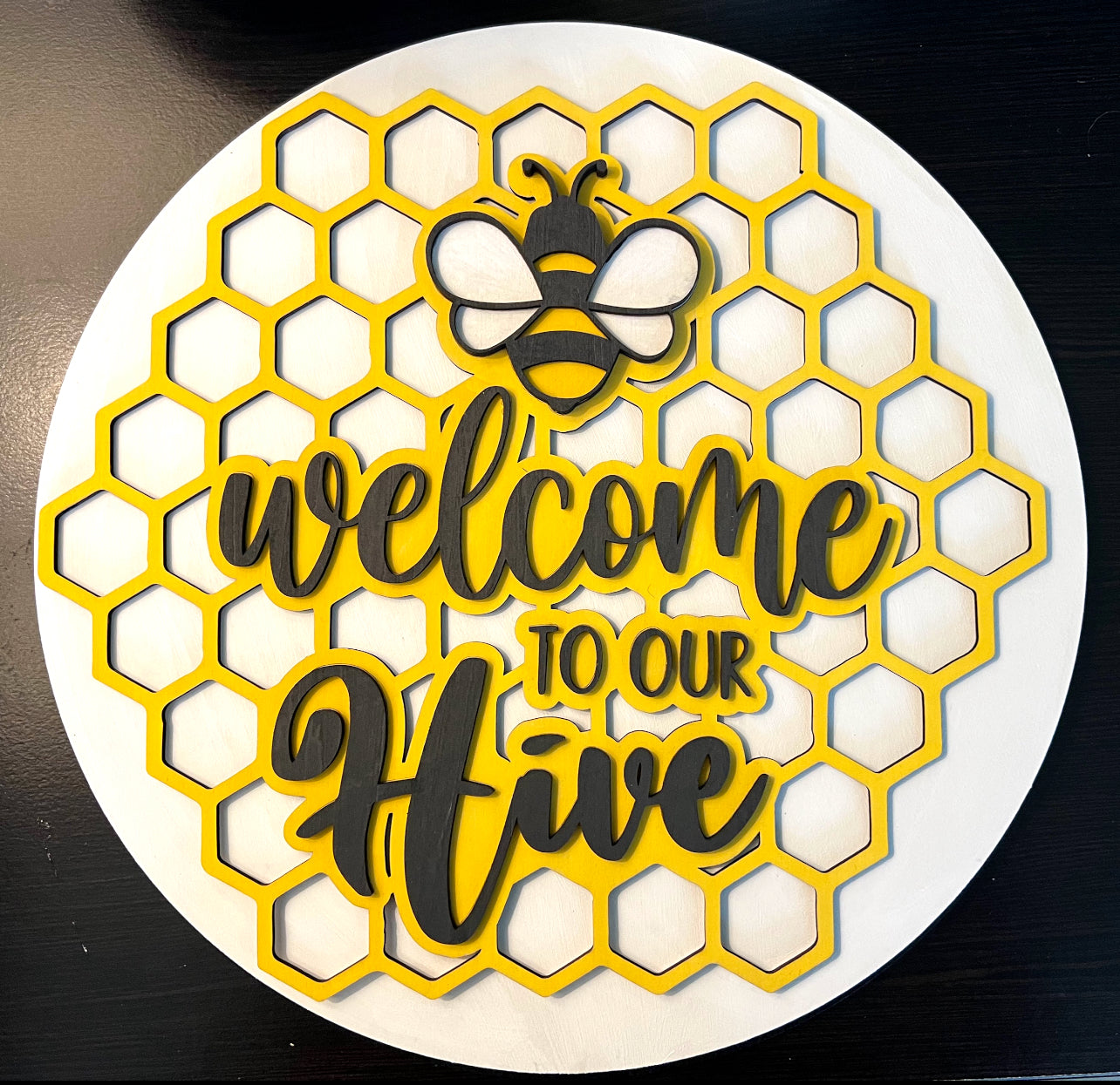 Welcome To Our Hive Bee Door Decor