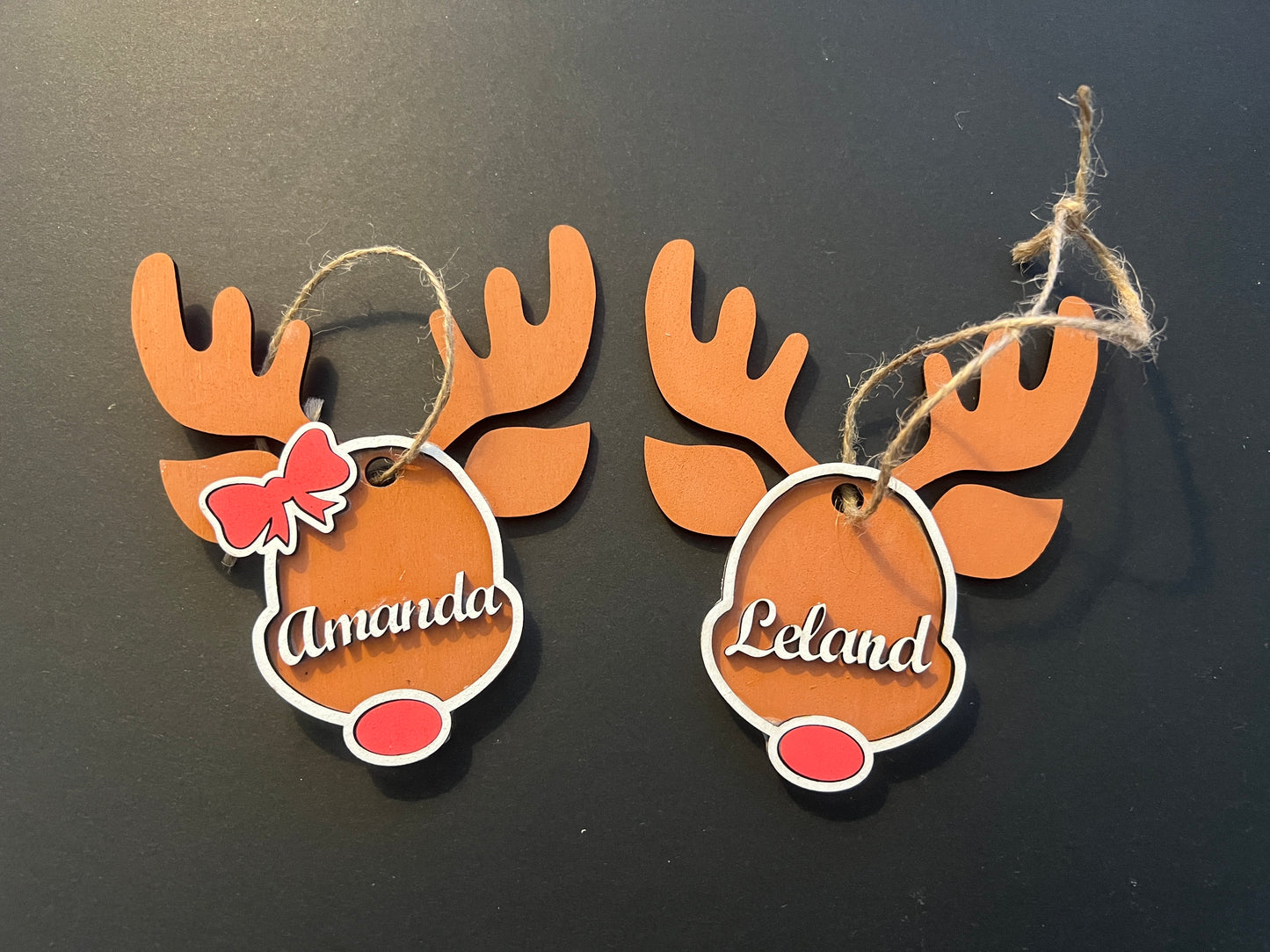 Personalized Reindeer Family Ornaments