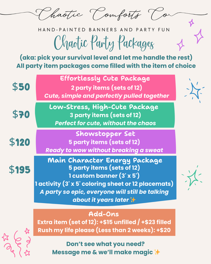 Custom Party Favors & Supplies, Sets of 12