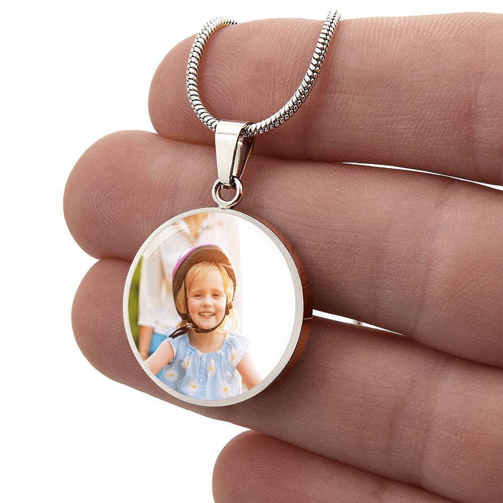 Custom Photo Circle Necklace With Engraving