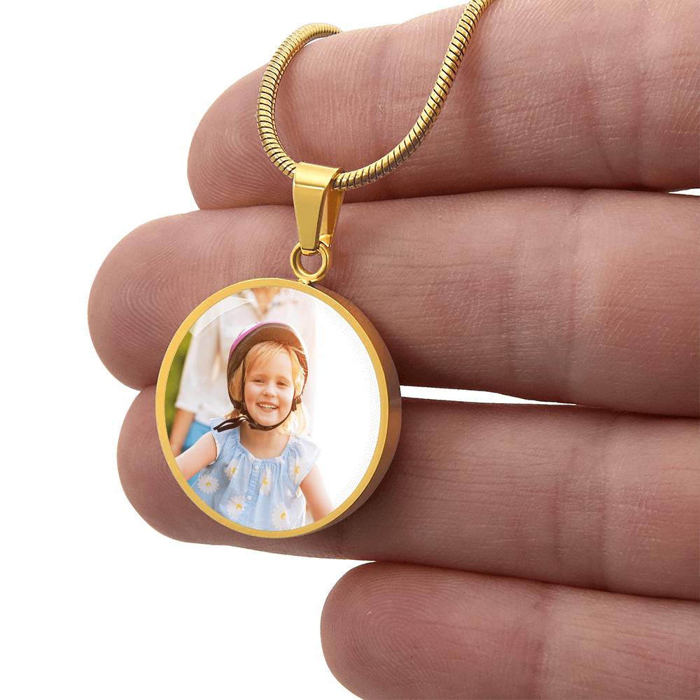 Custom Photo Circle Necklace With Engraving