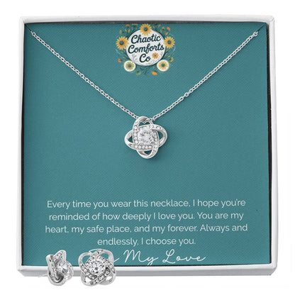 Love Knot Earring & Necklace Set