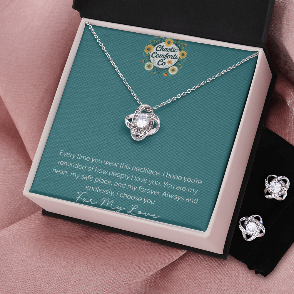 Love Knot Earring & Necklace Set