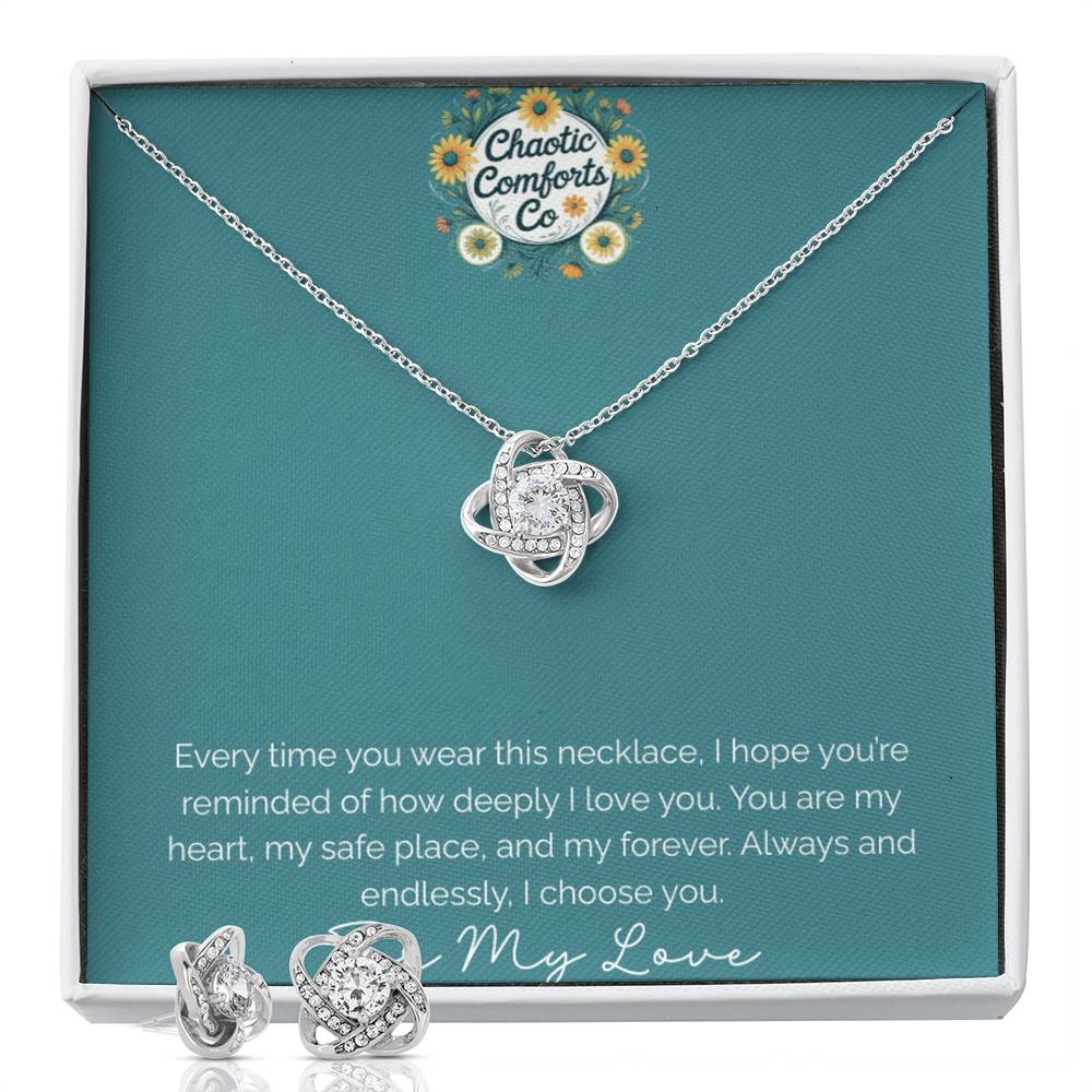 Love Knot Earring & Necklace Set