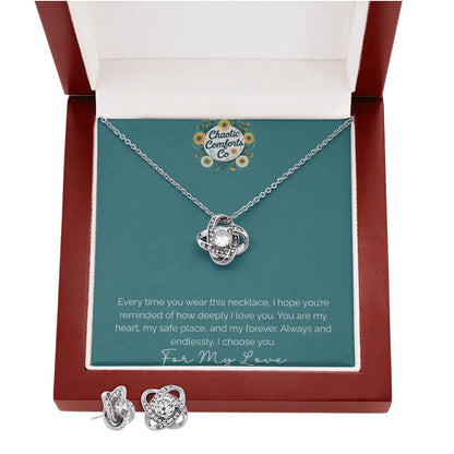 Love Knot Earring & Necklace Set