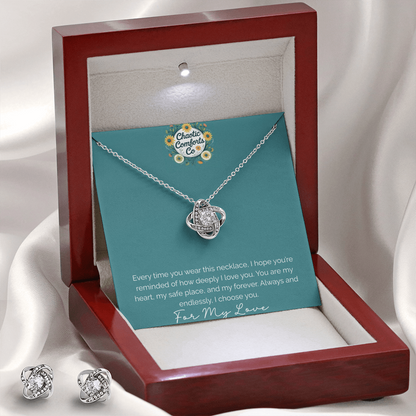 Love Knot Earring & Necklace Set