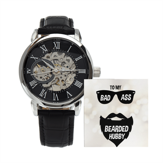To My Bad Ass Bearded Hubby - Men's Openwork Watch