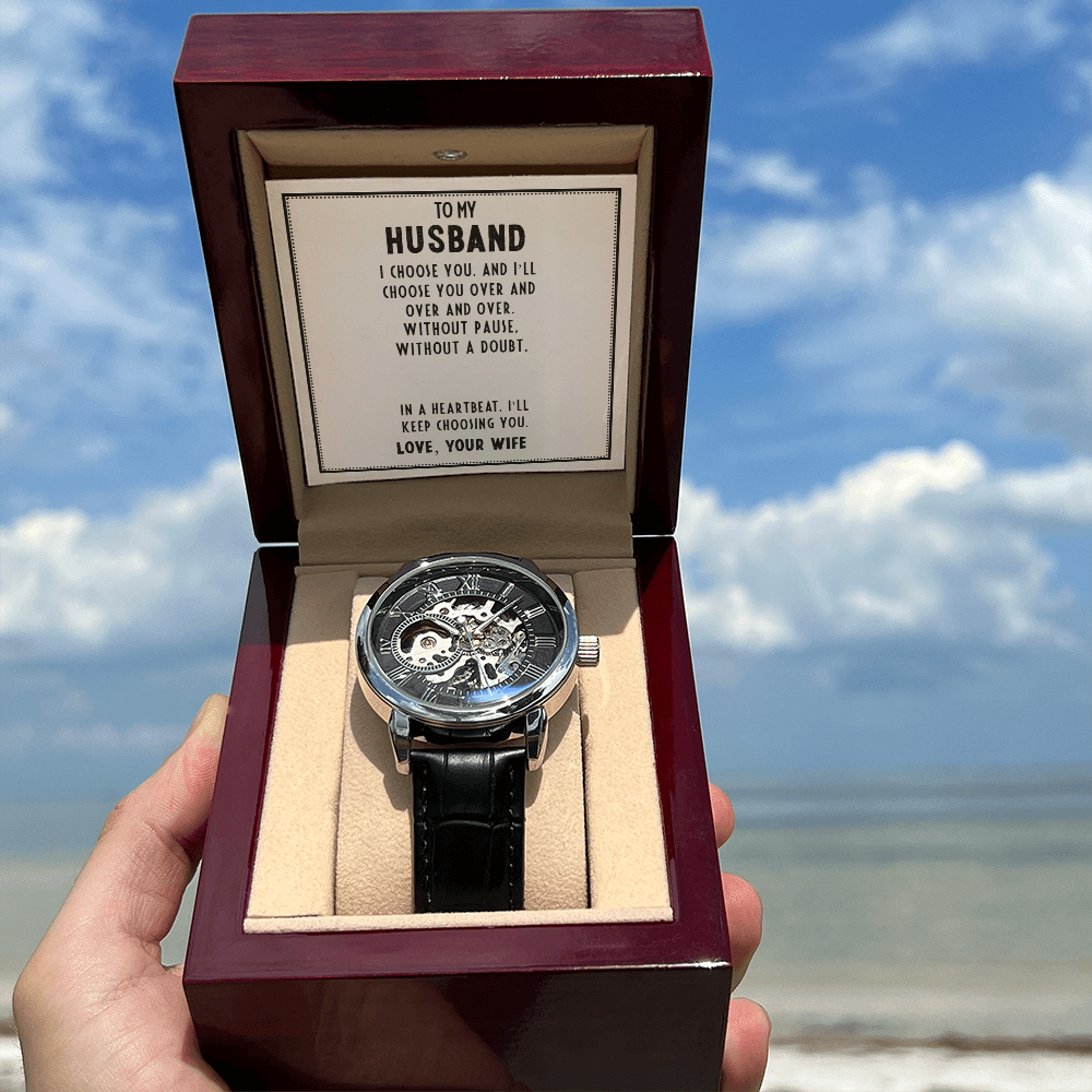 Husband- I choose you. Men's Openwork Watch