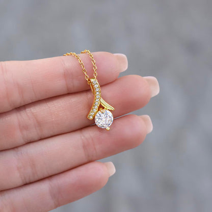 To My Beautiful Wife- Alluring Beauty Necklace- Personalized Message Card!