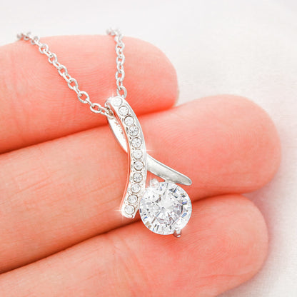 To My Beautiful Wife- Alluring Beauty Necklace- Personalized Message Card!