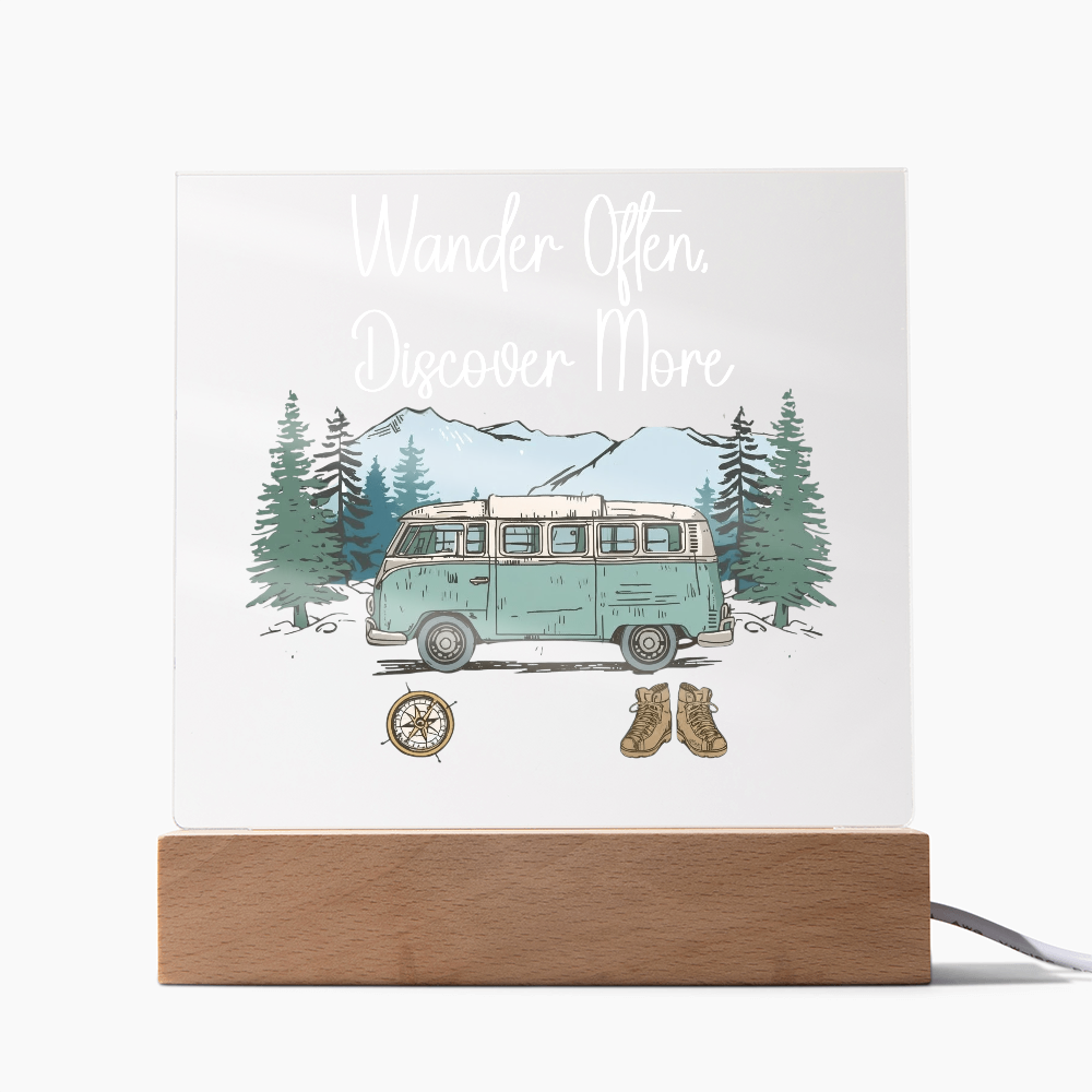 Wander Often, Discover More Acrylic Night Light