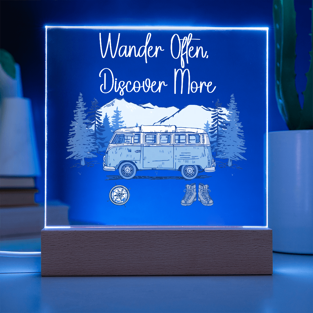 Wander Often, Discover More Acrylic Night Light